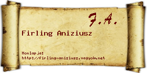 Firling Aniziusz névjegykártya